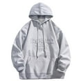 thumbnail image 1 of Hoodie Mens Shirts Hooded Drawstring Adjustable Shirt Men's Steel Print Plus Size Top Solid Color Casual Long Sleeved Hooded Sweatshirt Everyday,Streetwear,Outdoor Sports Clothing Shirts For Men, 1 of 8