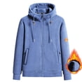 thumbnail image 1 of Hoodie Mens Shirts Hooded Drawstring Adjustable Shirt Winter Solid Color Thickened Fleece Double-sided Rocking Hooded Padded Sweater Jacket Everyday,Streetwear,Outdoor Sports Clothing Shirts For Men, 1 of 8