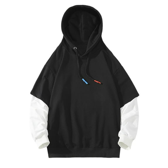 Hoodie Mens Shirts Pullover Sweatshirt Hooded Drawstring Adjustable Shirt Men's Spring Loose Color Collocation Fashion Casual Sports Shirt Everyday,Streetwear,Outdoor Sports Clothing Shirts For Men
