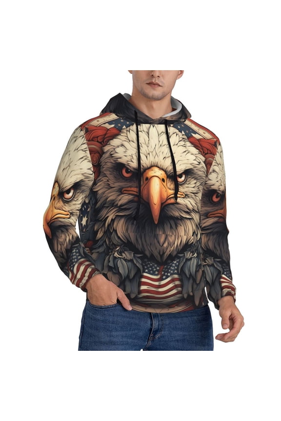 Hoodie Novelty Sweatshirt Pullover Hoodies for Men, American Flag United States Navy Eagle