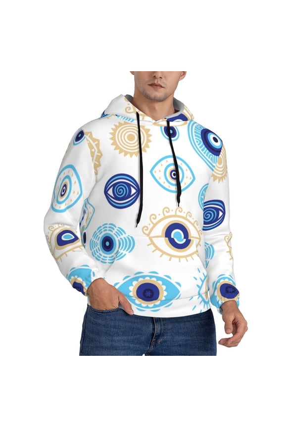 Hoodie Novelty Sweatshirt Pullover Hoodies for Men, Evil Eyes Magic Talisman