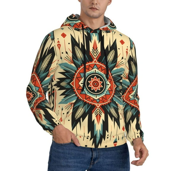 Hoodie Novelty Sweatshirt Pullover Hoodies for Men, Geometric Southwestern Native American