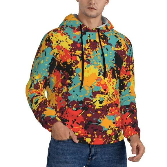 Hoodie Novelty Sweatshirt Pullover Hoodies for Men, Splatter Ink Paint Grunge Splash