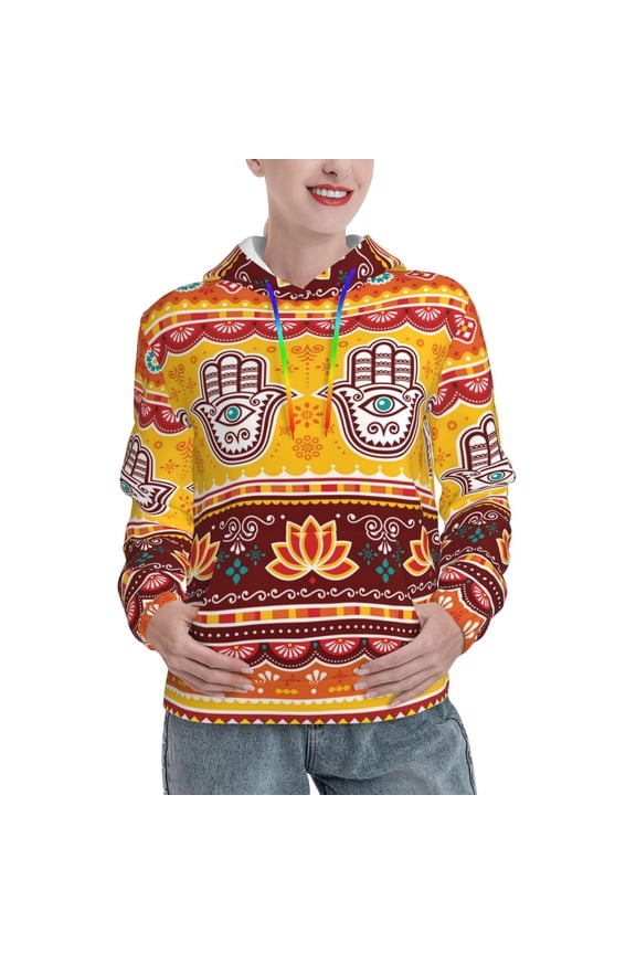 Hoodie Novelty Sweatshirt Pullover Hoodies for Women, Pakistani Indian Evil Eye Hamsa Hand