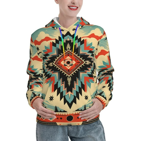 Hoodie Novelty Sweatshirt Pullover Hoodies for Women, Southwest Native American Cool Vintage