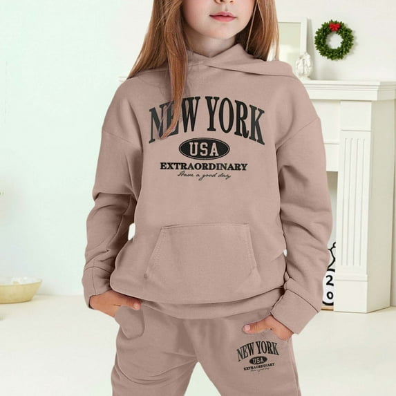 Hoodie Outfits Fall 2 Pieces Long Sleeve Hoodie And Sweatpants Outfits Athletic Preppy Clothes