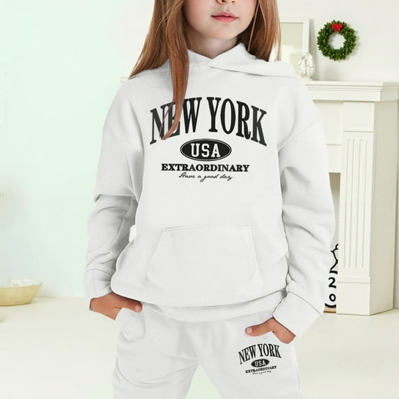 Hoodie Outfits Fall 2 Pieces Long Sleeve Hoodie And Sweatpants Outfits Athletic Preppy Clothes