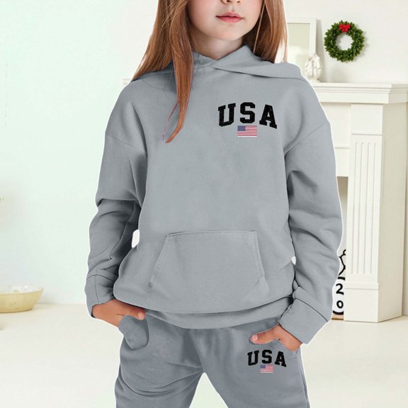Hoodie Outfits Set Fall 2 Pieces Long Sleeve Hoodie And Sweatpants Outfits Athletic Preppy Clothes