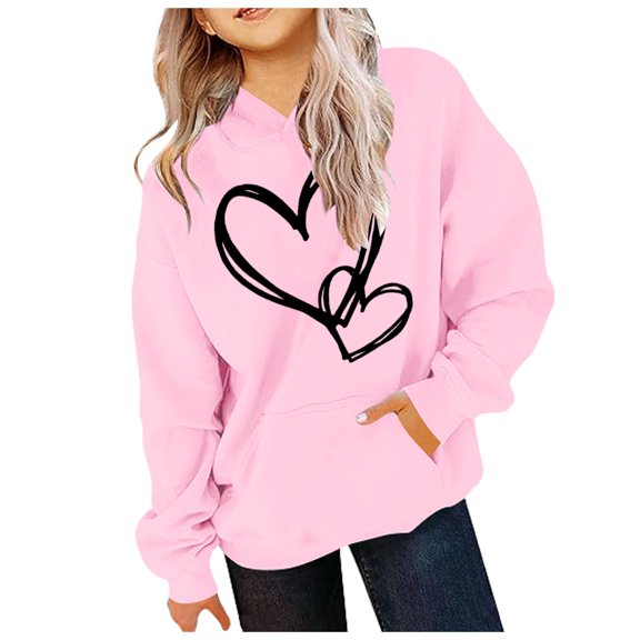 Hoodie Pink Hoodie Long Sleeve Pullover Hoodie Sweatshirt Winter Clothes Little Boy Clothes 4-5 Years