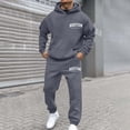 thumbnail image 1 of Hoodie Pockets Sweatpants Sport Jogger Sweatsuit Casual Hoodie and Sweatpants Outfit Hooded Pullover Sweatsuits Jogger Sets for Unisex (Grey, XXXL), 1 of 4