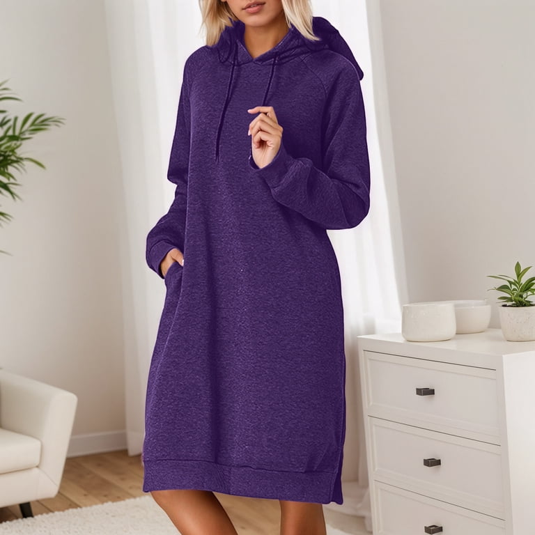 fitted lace wedding dress Bedtime is My Jam! (purple) - Women's Hoodie Dress main image 1