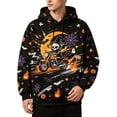 thumbnail image 1 of Hoodie Pumpkin Ghost Sweatshirts Halloween Hooded Sweatshirts Mens Novelty Halloween Print Long Sleeve Shirts Black1 XL, 1 of 5