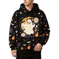 thumbnail image 1 of Hoodie Pumpkin Ghost Sweatshirts Halloween Hooded Sweatshirts Mens Novelty Halloween Print Long Sleeve Shirts Black7 S, 1 of 5