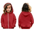 thumbnail image 1 of Hoodie Red Full Zipper Hoodies Long Sleeve Casual Basic Pullover Sweatshirt Hoodie Fall Winter Clothes Girls Size 7-8 Years Clothes Boys Girls Fashion, 1 of 6