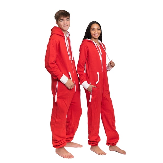 Hoodie Red Onesie Jumpsuit Premium One-Piece SweatSuit for Men & Women