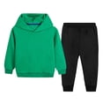 thumbnail image 1 of Hoodie Sets Sweatshirts and Joggers Pants 2 Piece Set Hoodie Sweatsuit Set Boys Pant Sets Outfits for Kids 11T-12T, Green, 1 of 4
