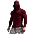 thumbnail image 1 of Hoodie Shirt for Men Sun Protection UV Protection Long Sleeve Fishing Hiking Shirt Breathable Moisture Wicking (XL, Red), 1 of 3