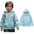 thumbnail image 1 of Hoodie Sky Blue Full Zip Up Hoodies Long Sleeve Pullover Hoodie Sweatshirt Warm Fall Winter Clothes Girls Size 11-12 Years Clothes Boys Girls Fashion, 1 of 9