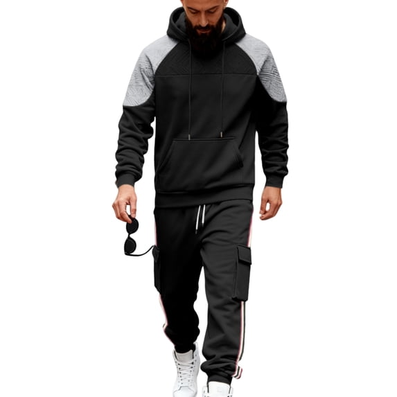 Hoodie Sweatpants Sets Long Sleeve Hoodie and Joggers 2-Piece Two-Piece Fashion Men's Clothing Fitness Running Sportswear Casual Clothing