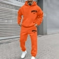 thumbnail image 1 of Hoodie Sweatshirt Tracksuit Oversized Jogger Sweatpants Men's Tracksuit Jogging Sweat Suits 2 Piece Casual Outfit Athletic Suit Set (Orange, XXXL), 1 of 4