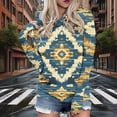 thumbnail image 1 of Hoodie Sweatshirt for Women Southwestern Tribal Geometric Print Graphic Long Sleeve Relaxed Fit Pullover with Drawstring Casual Daily Clothes Top, 1 of 5