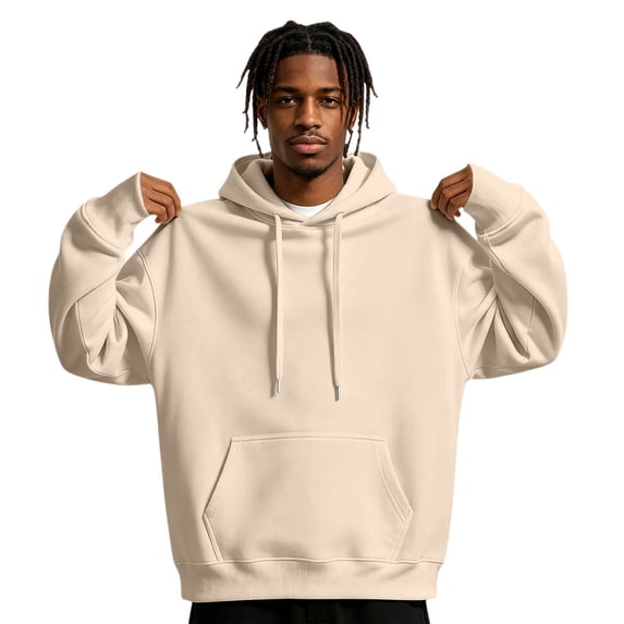 Hoodie Sweatshirt for Men -Lined Long Sleeve Pullover Sweatshirt Warm Fall Winter Sweatshirts