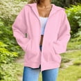 thumbnail image 1 of Hoodie Sweatshirt for Women Pink Zip Up Hoodie Women Long Sleeve Tops Women's Hoodies Pullover Cute Cloths L, 1 of 8