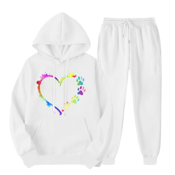 Hoodie Sweatsuit Sets,Outfits Men's And Women's Sports Tracksuits Long Sleeve Pullover Hoodies Sweatshirt Loose Coat And Sweatpants Fall Winter Suit Gift for Adult