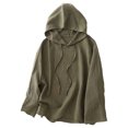 thumbnail image 1 of Hoodie Tops Womens Summer Hooded Long Sleeve Shirts Ladies Dressy Casual Button Down Blouses Tees, 1 of 8