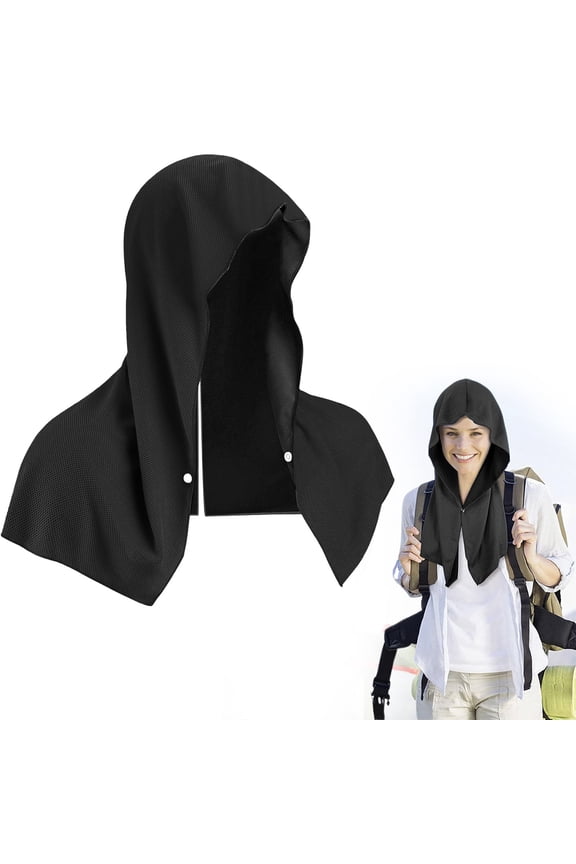 Hoodie Towels Instant Cooling Towels For Neck Face 50 UPF Sun Ice Towel For Hot Weather Head Towel For Sports Camping Cycling