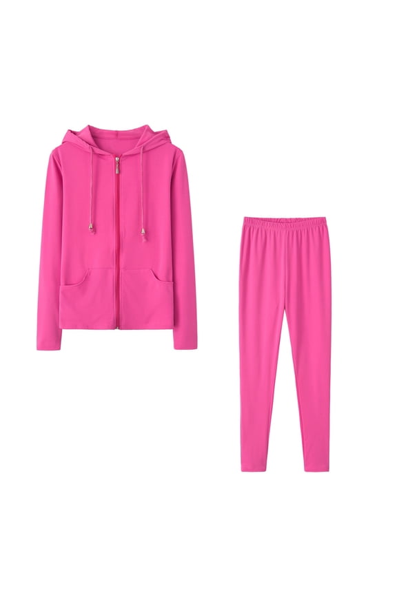 Hoodie Tracksuit for Women Casual Sweatsuit 2Pcs Jogger Set Activewear Outfits with Pockets