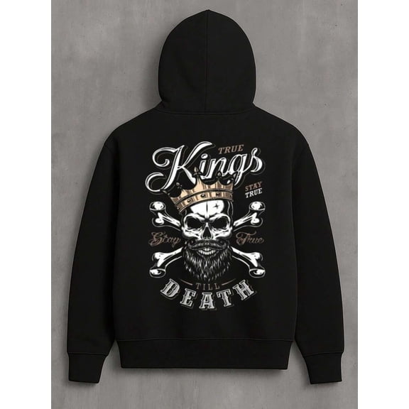 Hoodie True Kings Stay True Till Death Skull Hoodie,Original Unisex Hoodie  Hoodie