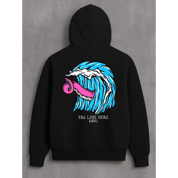 Hoodie Wave Rider Hoodie - Surf Style Graphic Sweatshirt,Versatile And Simple