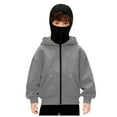 thumbnail image 1 of Hoodie With Mask Hoodie With Mask Built In Oversized Full Zipper Hooded Sweatshirt Jacket, 1 of 6