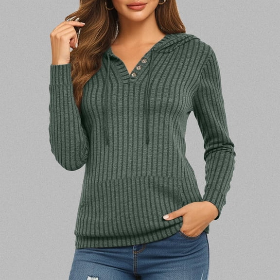 Hoodie Woman Green Ribbed Hoodies Casual Long Sleeve Pullover Hoodie Cute Cloths XXL