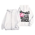 thumbnail image 1 of Hoodie Women Funny Winter Oversized Hooded Long-sleeved Dolman Cold Shoulder Zipper Floral Leisure Cotton Sweatshirt Hoodies(White,M), 1 of 4