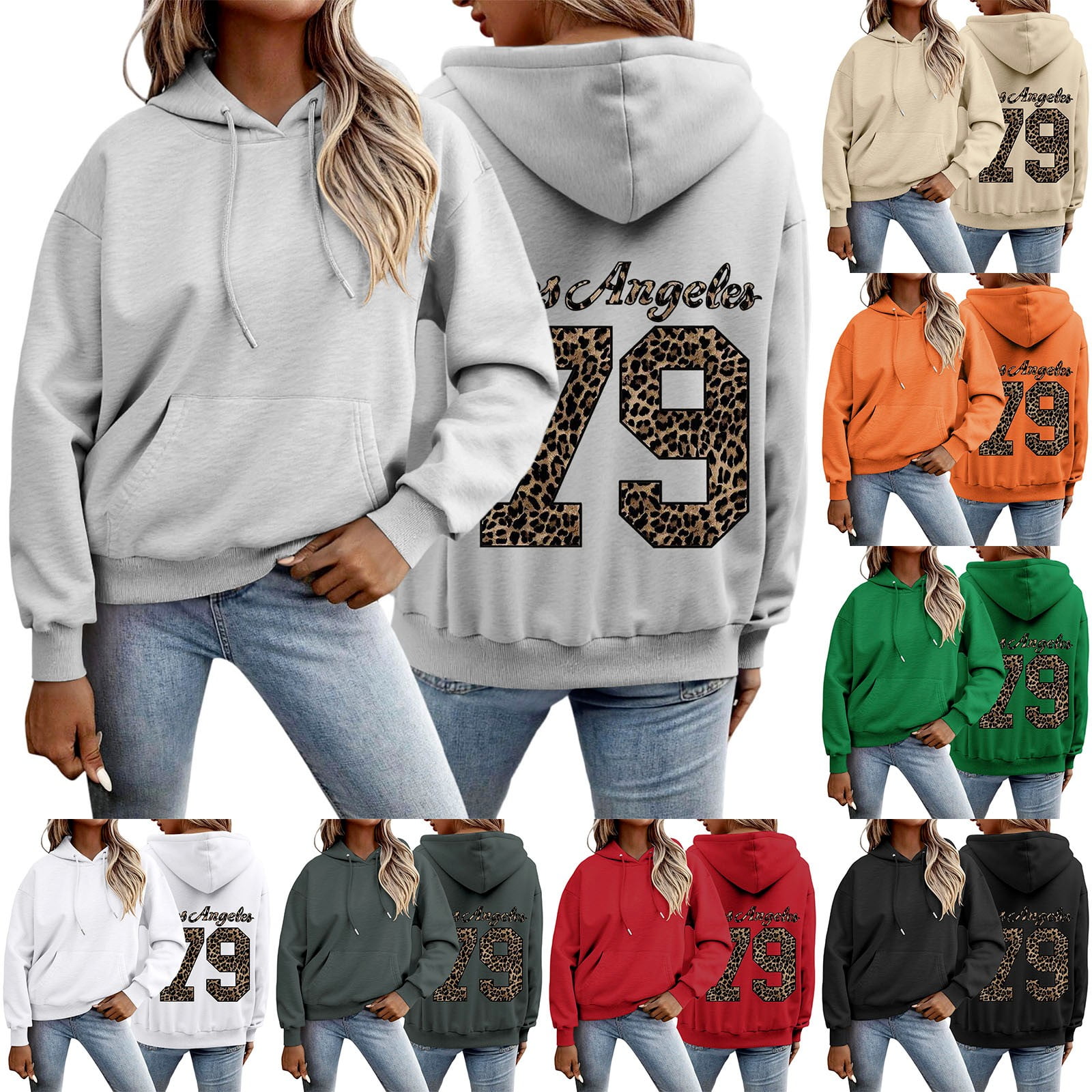 Hoodie Women Leopard Hoodies Sweatshirt Hop Pullover Hoodie Soft