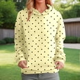 thumbnail image 1 of Hoodie Women Light Yellow Women's Polka Dot Print Hoodie Casual Loose Everyday Comfort Top Sweatshirts for Women XXXL, 1 of 4