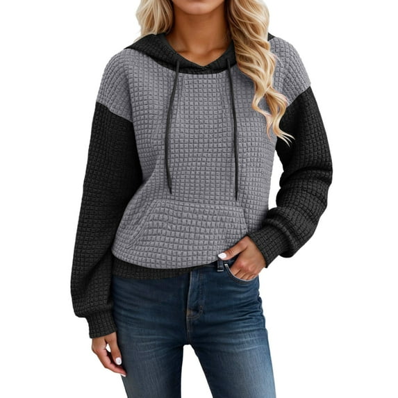 Hoodie Women Oversized Hoodie Casual Travel Outfit Women's Casual Loose Fit Long Sleeve Color Block Pocket Hoodie Sweatshirt For Daily Wear Spring Autumn Winter