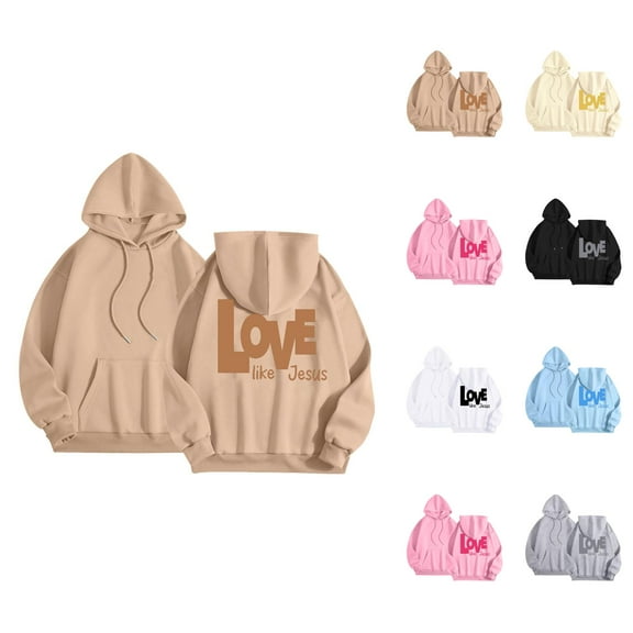 Hoodie Women Oversized Womens Sweatshirt Casual Lightweight Daily Cropped Hooded Long Sleeve Graphic Print Pullover For Men Comfortable Everyday Wear Spring Fall Fashion