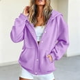 thumbnail image 1 of Hoodie Women Purple Women's Extended Length Zip Hoodie Lightweight Transitional Jacket Womens Sweatshirt M, 1 of 6