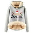 thumbnail image 1 of Hoodie Women Trendy Pullover Christmas Hooded Thickened Velvet Warm Loose Long Sleeve Sweatshirts Women's Tops, 1 of 6