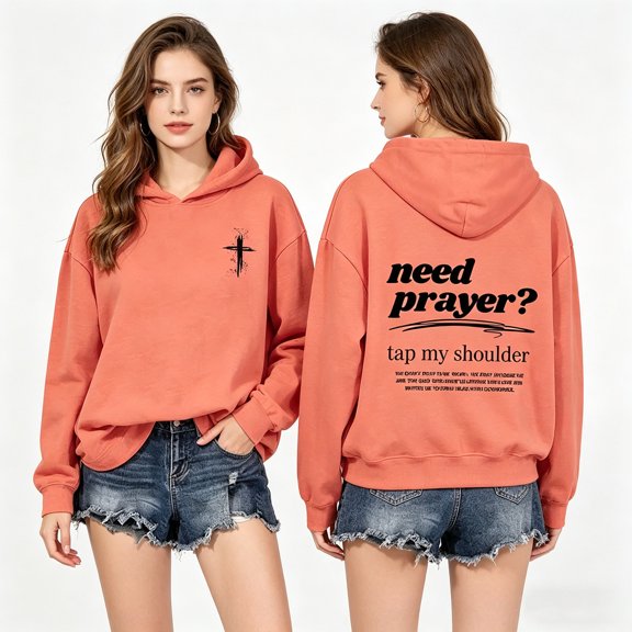 Hoodie Women Warm Soft Letter Print Relaxed Fit Long Sleeve Hooded Pullover Sweatshirt Lightweight Knit Fabric Women Sweatshirt