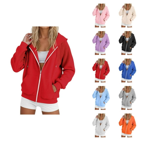 Hoodie Womens Sweatshirt Oversized Hoodie Women Casual Lightweight Daily Zip Up Women's Zip Up Hoodie Casual Comfortable Pullover With Pocket Raglan Sleeve Cute Sweatshirt For Travel