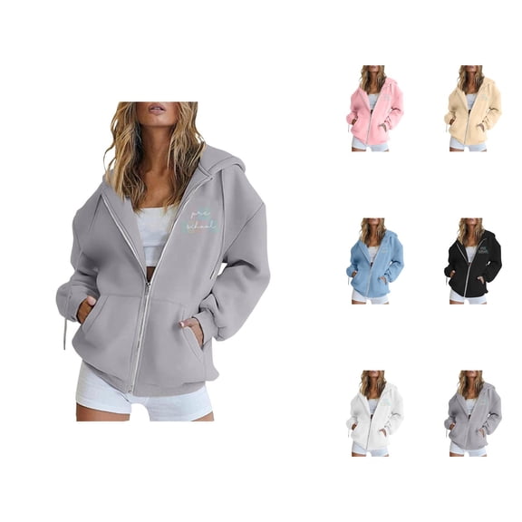 Hoodie Womens Sweatshirt Oversized Women Casual Lightweight Daily Wear Zip Stylish Women's Hoodies & Sweatshirts For Long Sleeve Pullover With Hood Every Season Comfortable Fit Outings Easy To Care
