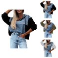 thumbnail image 1 of Hoodie Womens Sweatshirt Oversized Women Casual Lightweight Daily Wear Zip Women's Hooded With Color Block Design For Autumn Winter Outfits Comfortable Pullover, 1 of 9
