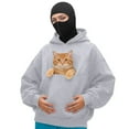 thumbnail image 1 of Hoodie with cat pouch Unisex Double Layer Full Hooded Zipper Sweatshirt Streetwear Casual Pullover Jacket With Adjustable Drawstring For Outdoor Activities, 1 of 5