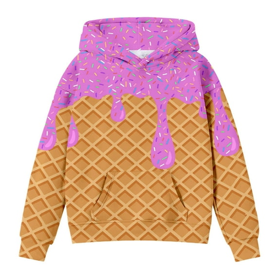 Hoodie for Girls 10 12 Years Graphic Prints Long Sleeve Pullover Tops Casual Loose Sweatshirts Cute Jackets , Size 4-16