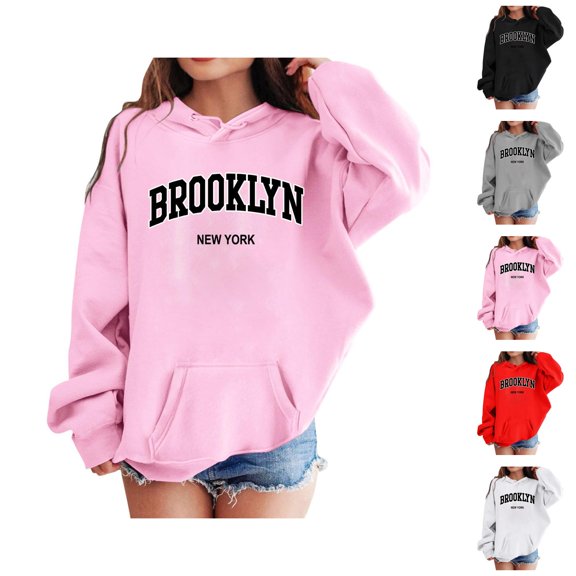 Hoodie for Girls Girls Casual Long Sleeve Hoodies Cute Oversized Pocket Sweatshirt Tops Hoodies for Women Trendy