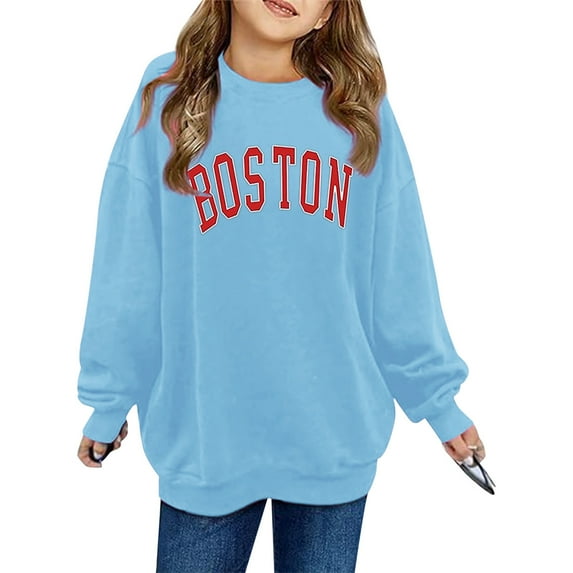 Hoodie for Girls Sweatshirts for Girls Printed Crew Neck Long Sleeved Hoodie For Girls